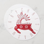 フェスティバルホワイト&レッドクリスマスニットトインデア シーズンカード (正面/裏面)