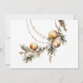 フェスティバルホワイト&金ゴールドクリスマスブライダルシャワー 招待状 (裏面)