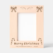 フェスティバルボウキャンディーケーンクリスマスファミリーフォト レーザー彫刻フレーム (正面)