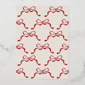 フェスティバルボウズインレッドローズ金ゴールドオーバルフォトホリデー 箔シーズンカード (裏面)