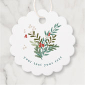 フェスティバルボタニカルフローラクリスマスクラシックホワイト フェイバータグ (正面)