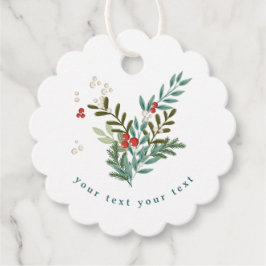 フェスティバルボタニカルフローラクリスマスクラシックホワイト フェイバータグ