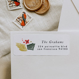 フェスティバルボタニカルホリデー差出人住所ラベル ラベル