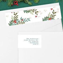 フェスティバルボタニカルホワイトクリスマス差出人住所 ラップアラウンドラベル