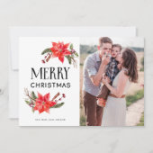 フェスティバルボタニカルポインセチアのクリスマスフォト シーズンカード (正面)