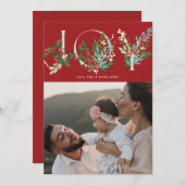 フェスティバルボタニカルJOYクリスマスレ伝統的ッド シーズンカード (正面/裏面)