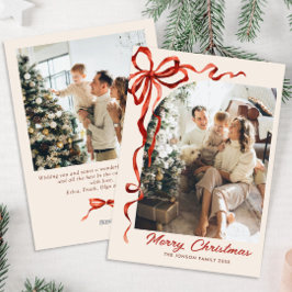 フェスティバルボホクリスマスレッドボウリボン2写真 シーズンカード