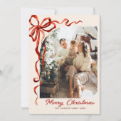 フェスティバルボホクリスマスレッドボウリボン2写真 シーズンカード (正面)