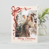 フェスティバルボホクリスマスレッドボウリボン2写真 シーズンカード (スタンド正面)