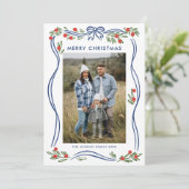 フェスティバルボホブルークリスマスボウリボン5写真 シーズンカード (スタンド正面)