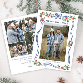 フェスティバルボホブルークリスマスボウリボン5写真 シーズンカード