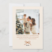 フェスティバルボホベージュクリスマスボウリボン2写真 シーズンカード (裏面)