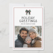 フェスティバルボーモダンレッド写真クリスマス シーズンカード (正面)