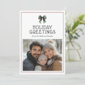 フェスティバルボーモダンレッド写真クリスマス シーズンカード (スタンド正面)