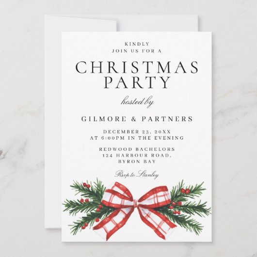 フェスティバルボー企業のクリスマスパーティー 招待状 (正面)