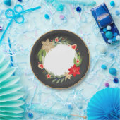 フェスティバルポインセチアとクッキークリスマスプレート ペーパープレート (パーティー)