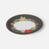 フェスティバルポインセチアとクッキークリスマスプレート ペーパープレート (アングル)