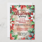 フェスティバルポインセチアとホリーベリーのクリスマス 招待状 (正面)