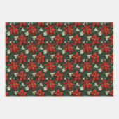 フェスティバルポインセチア至福:クリスマス紙デザイン ラッピングペーパーシート (正面2)