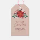 フェスティバルポインセチア花クリスマス ギフトタグ (正面)