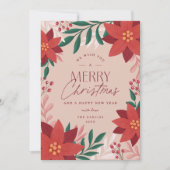 フェスティバルポインセチア花クリスマス シーズンカード (正面)