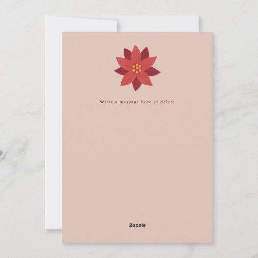 フェスティバルポインセチア花クリスマス シーズンカード (裏面)