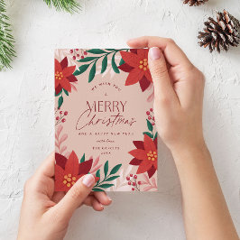 フェスティバルポインセチア花クリスマス シーズンカード