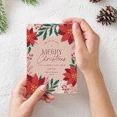 フェスティバルポインセチア花クリスマス シーズンカード