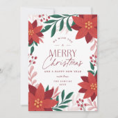 フェスティバルポインセチア花クリスマス シーズンカード (正面)