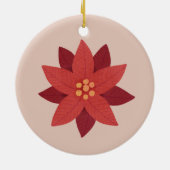 フェスティバルポインセチア花クリスマス セラミックオーナメント (裏面)