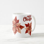 フェスティバルポインセチア・クリスマス コーヒーマグカップ (正面右)