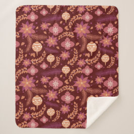 フェスティバルポインセティアクリスマスシェルパブランケット シェルパブランケット