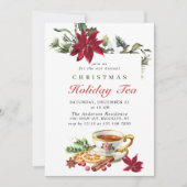 フェスティバルポインセティアクリスマスホリデーティーパーティーInv 招待状 (正面)