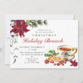 フェスティバルポインセティアクリスマスホリデーブランチ 招待状 (正面)