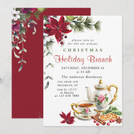 フェスティバルポインセティアクリスマスホリデーブランチ 招待状