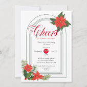 フェスティバルポインセティアスパインとホリークリスマスパーティー 招待状 (正面)