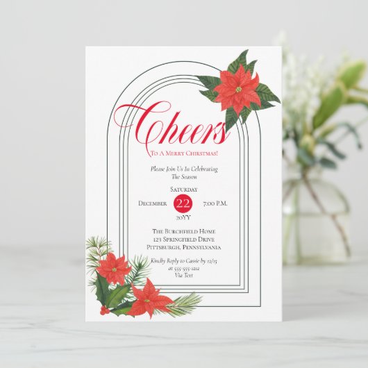 フェスティバルポインセティアスパインとホリークリスマスパーティー 招待状 (スタンド正面)
