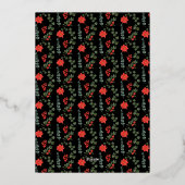 フェスティバルポインセティアスパインとホリークリスマスパーティー 箔招待状 (裏面)