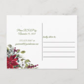 フェスティバルポインセティアスホリーベリークリスマスパーティー インビテーションポストカード (裏面)