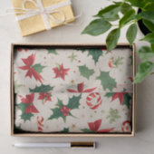 フェスティバルポインセティアス&キャンディーケーンクリスマスティッシュ 薄葉紙 (ギフト)