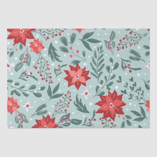フェスティバルポインセティアス&ホリーベリークリスマス 薄葉紙 (正面)