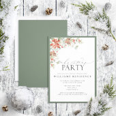 フェスティバルポインセティアパインウォーターカラークリスマスパーティー 案内状