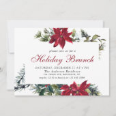 フェスティバルポインセティアホリデーブランチクリスマスパーティー 招待状 (正面)