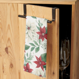 フェスティバルポインセティシアクリスマスキッチンタオル キッチンタオル