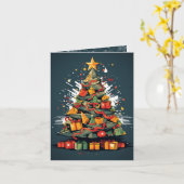 フェスティバルポップ・アートのアートクリスマスツリー表示 カード (黄色い花)