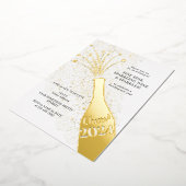 フェスティバルポピンバブルズシャンパンニューイヤーイブ 箔招待状 (回転した状態)