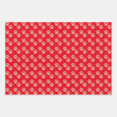 フェスティバルポープリントペットラバーズレッド&グリーンホリデイ ラッピングペーパーシート (正面)