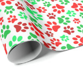 フェスティバルポープリントペットラバーレッドグリーンクリスマス ラッピングペーパー (ロールコーナー)
