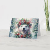 フェスティバルポーラベアホリークラウンクリスチャンクリスマス シーズンカード (正面)