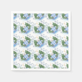 フェスティバルポーラベアーズクリスマスホリデー スタンダードカクテルナプキン